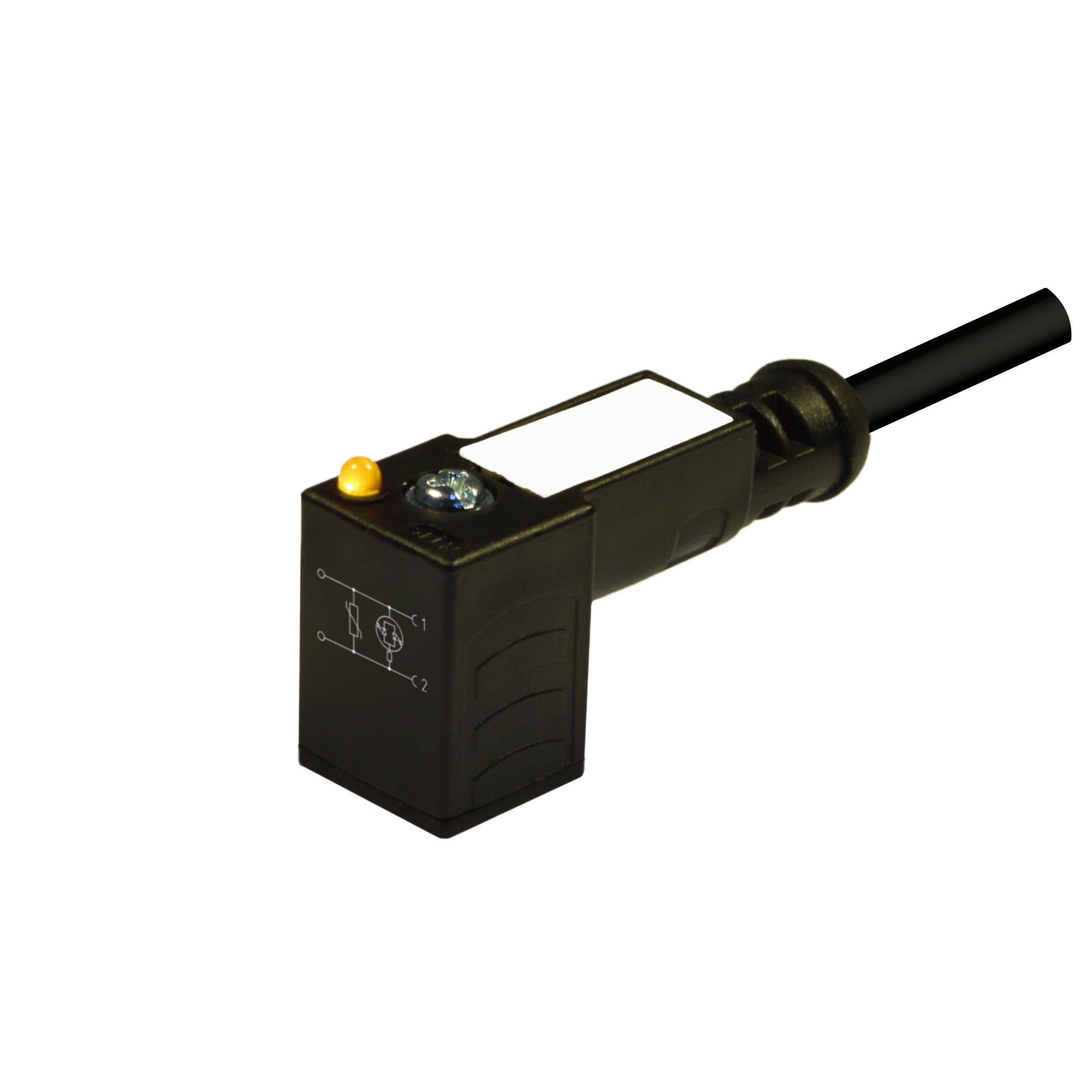EN175301-803(typeC),2p+2PE(h6-12),Yellow LED+vdr,24VAC/DC,PVC/PVC H03VVF,3G0,5mm²,black,1m